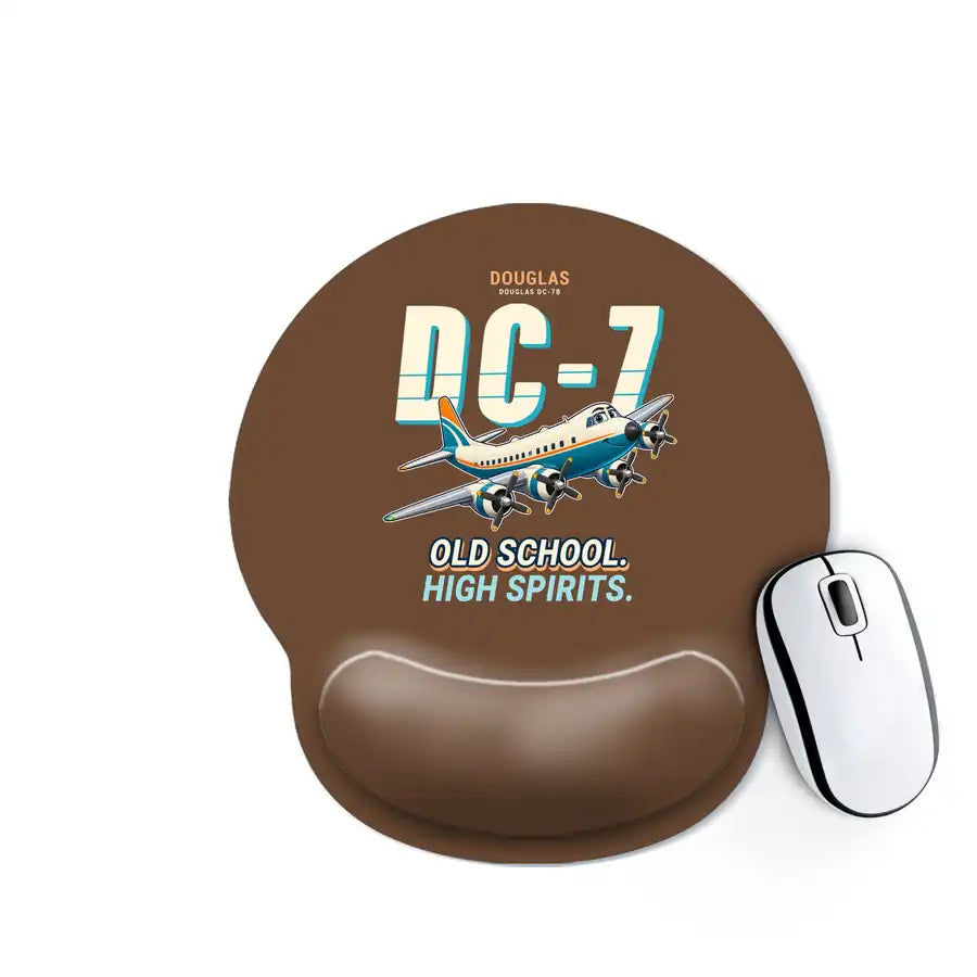 Douglas DC-7B - Cartoon - Ergonomic Mouse Pad - Brown