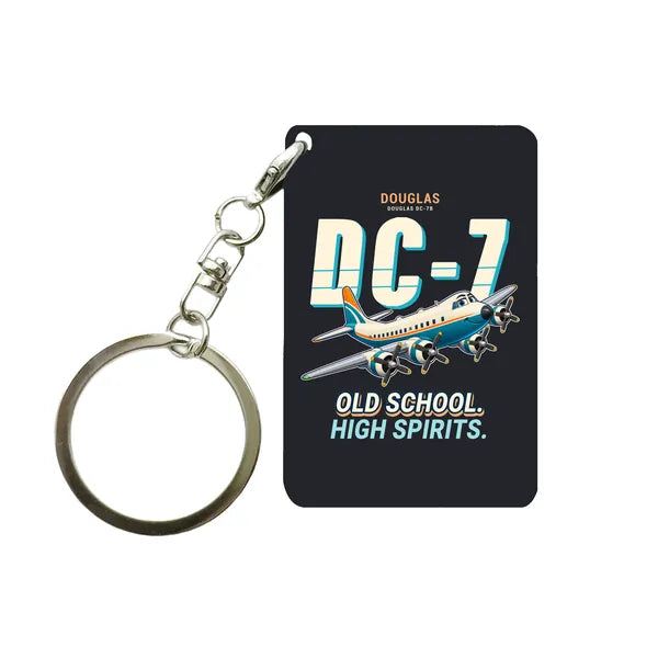 Douglas DC-7B - Cartoon - Key Chain - Black