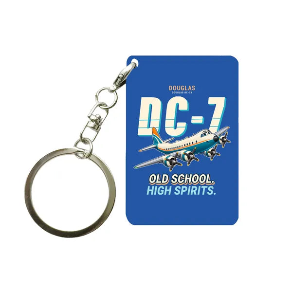 Douglas DC-7B - Cartoon - Key Chain - Blue