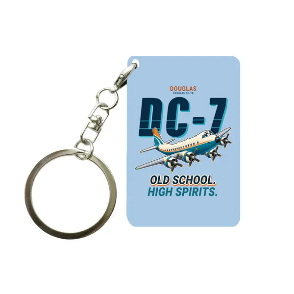 Douglas DC-7B - Cartoon - Key Chain - Light Blue