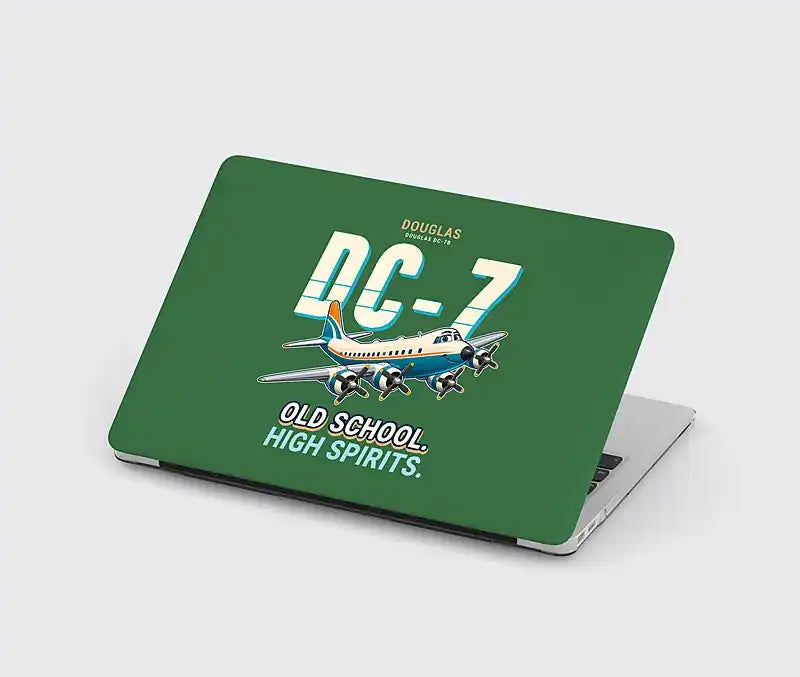 Douglas DC-7B - Cartoon - MacBook Case - Green