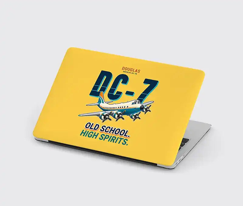 Douglas DC-7B - Cartoon - MacBook Case - Yellow