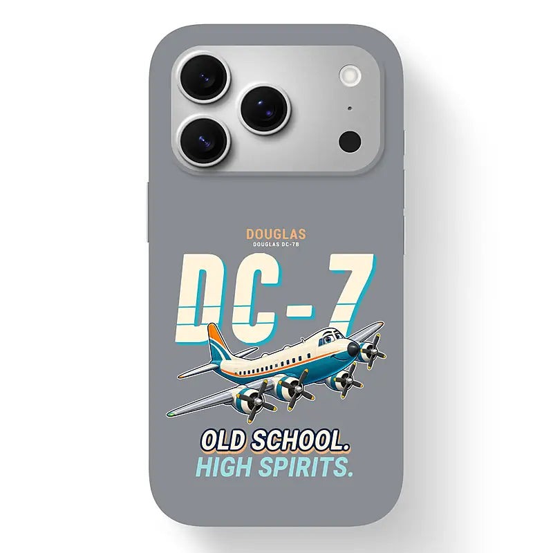 Douglas DC-7B - Cartoon - MagSafe iPhone 17 Pro - Gray