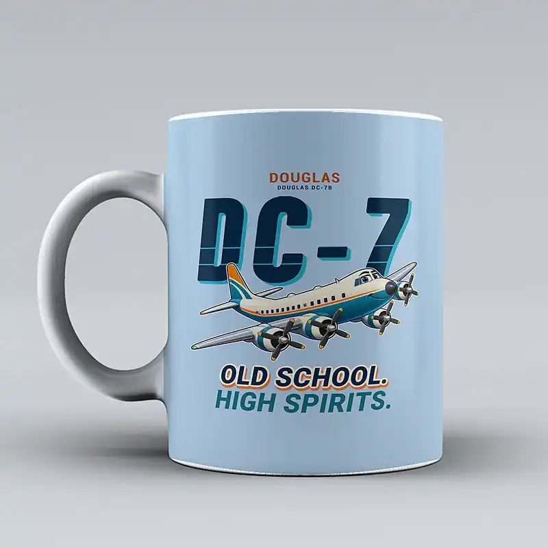 Douglas DC-7B - Cartoon - Mug - Light Blue