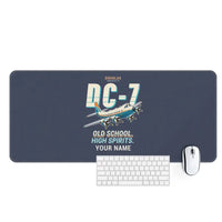 Thumbnail for Douglas DC-7B - Cartoon + Name - Desk Mat - Navy Blue