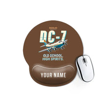 Thumbnail for Douglas DC-7B - Cartoon + Name - Ergonomic Mouse Pad - Brown