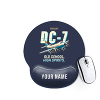 Thumbnail for Douglas DC-7B - Cartoon + Name - Ergonomic Mouse Pad - Navy Blue