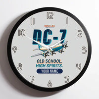 Thumbnail for Douglas DC-7B - Cartoon + Name - Framed - Light Gray