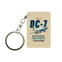 Thumbnail for Douglas DC-7B - Cartoon + Name - Key Chain - Beige