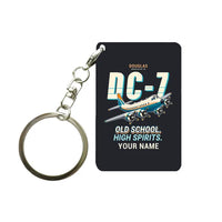 Thumbnail for Douglas DC-7B - Cartoon + Name - Key Chain - Black