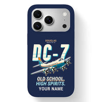 Thumbnail for Douglas DC-7B - Cartoon + Name - MagSafe iPhone 17 Pro - Navy Blue