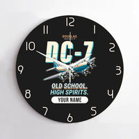 Thumbnail for Douglas DC-7B - Cartoon + Name - No Frame - Black