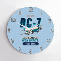 Thumbnail for Douglas DC-7B - Cartoon + Name - No Frame - Light Blue