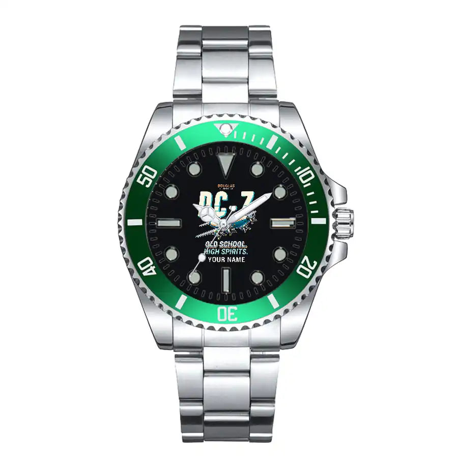 Douglas DC-7B - Cartoon + Name - Premium Diver - Green