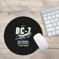 Thumbnail for Douglas DC-7B - Cartoon + Name - Round Mouse Pad - Black