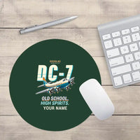 Thumbnail for Douglas DC-7B - Cartoon + Name - Round Mouse Pad - Dark Green