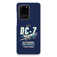 Thumbnail for Douglas DC-7B - Cartoon + Name - Samsung Case - Navy Blue