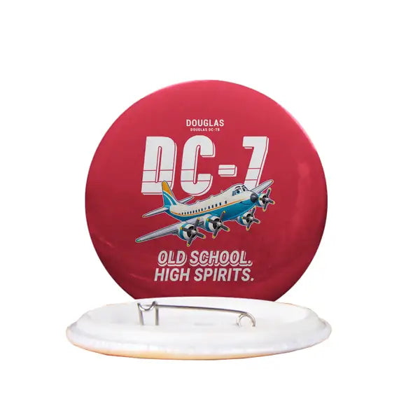 Douglas DC-7B - Cartoon - Pin - Red