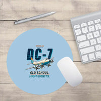 Thumbnail for Douglas DC-7B - Cartoon - Round Mouse Pad - Light Blue