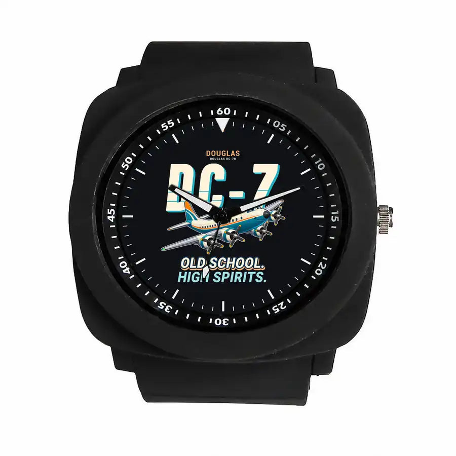 Douglas DC-7B - Cartoon - Rubber Strap - Black