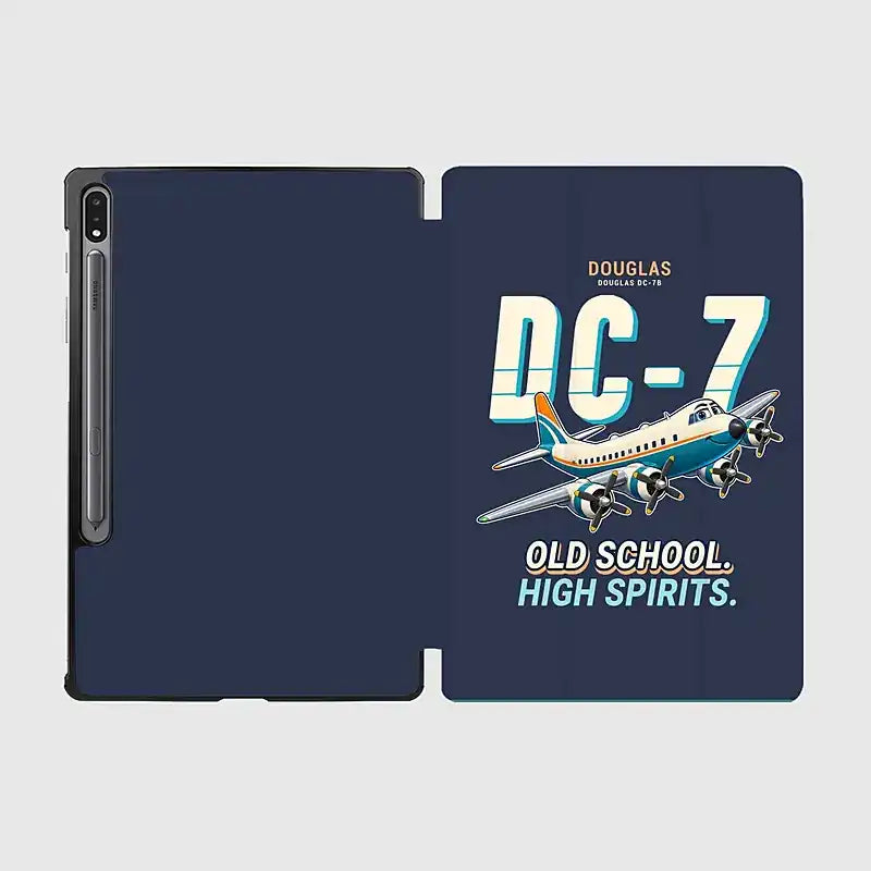 Douglas DC-7B - Cartoon - Samsung Tablet - Navy Blue
