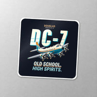 Thumbnail for Douglas DC-7B - Cartoon - Square Sticker - Close-up