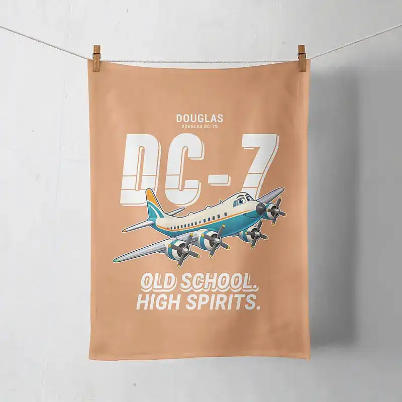Douglas DC-7B - Cartoon - Towel - Orange