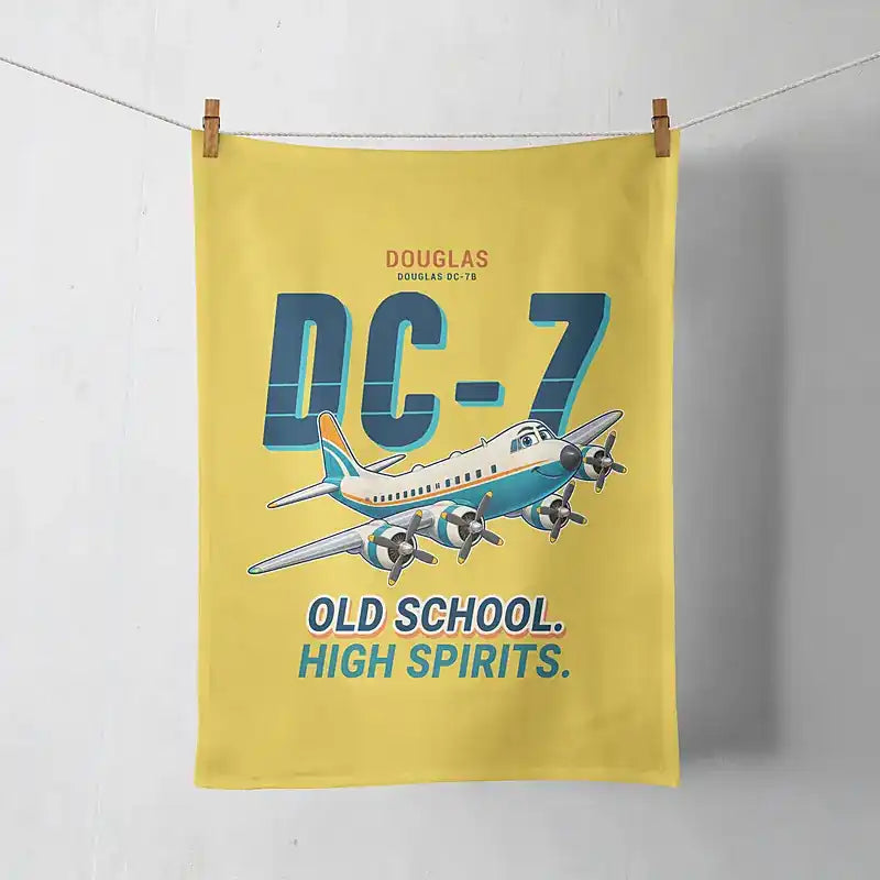 Douglas DC-7B - Cartoon - Towel - Yellow