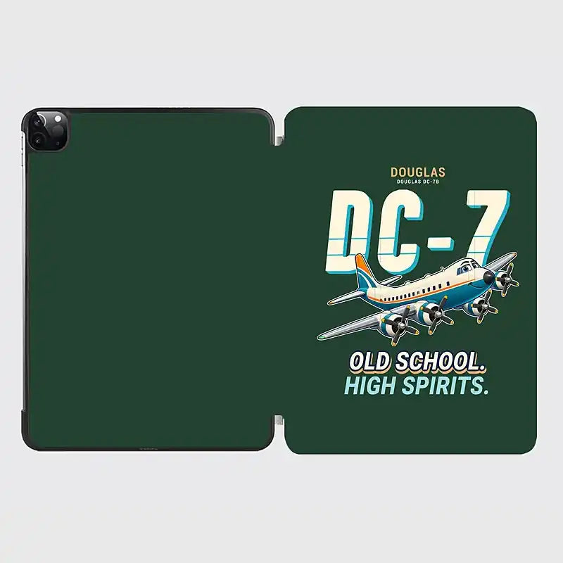 Douglas DC-7B - Cartoon - iPad Case - Dark Green