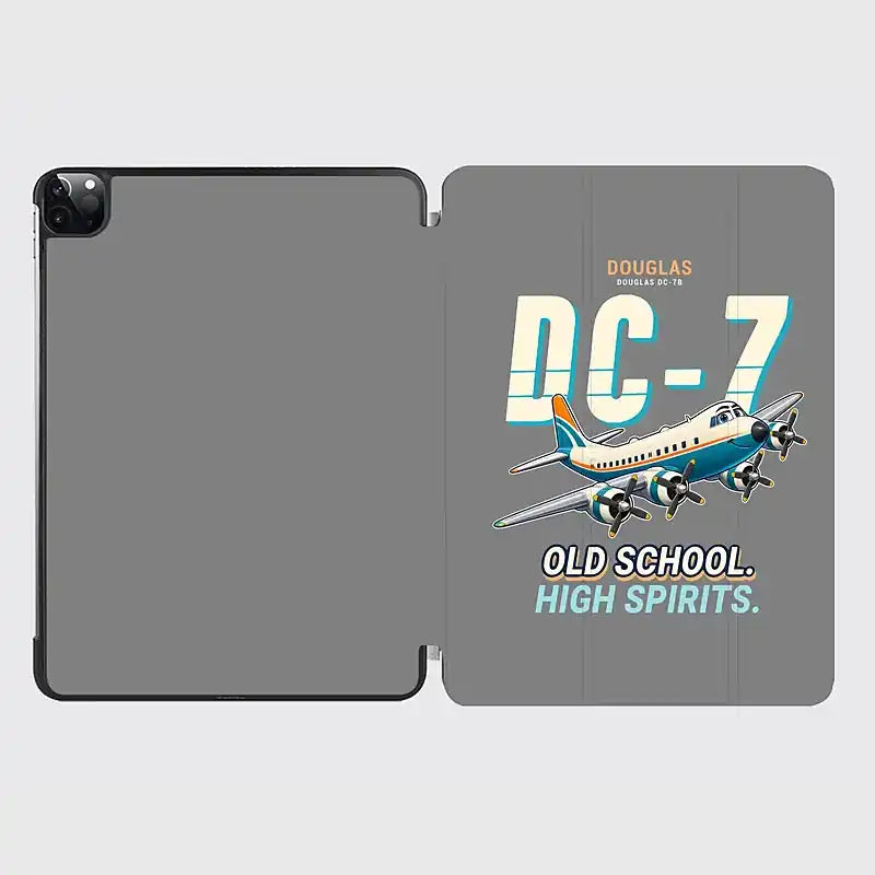Douglas DC-7B - Cartoon - iPad Case - Gray