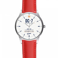 Thumbnail for Douglas DC-7B - Classic - White - Leather Strap - Red Leather Strap