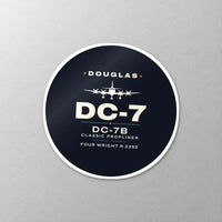 Thumbnail for Douglas DC-7B - Heritage - Circle Sticker - Close-up