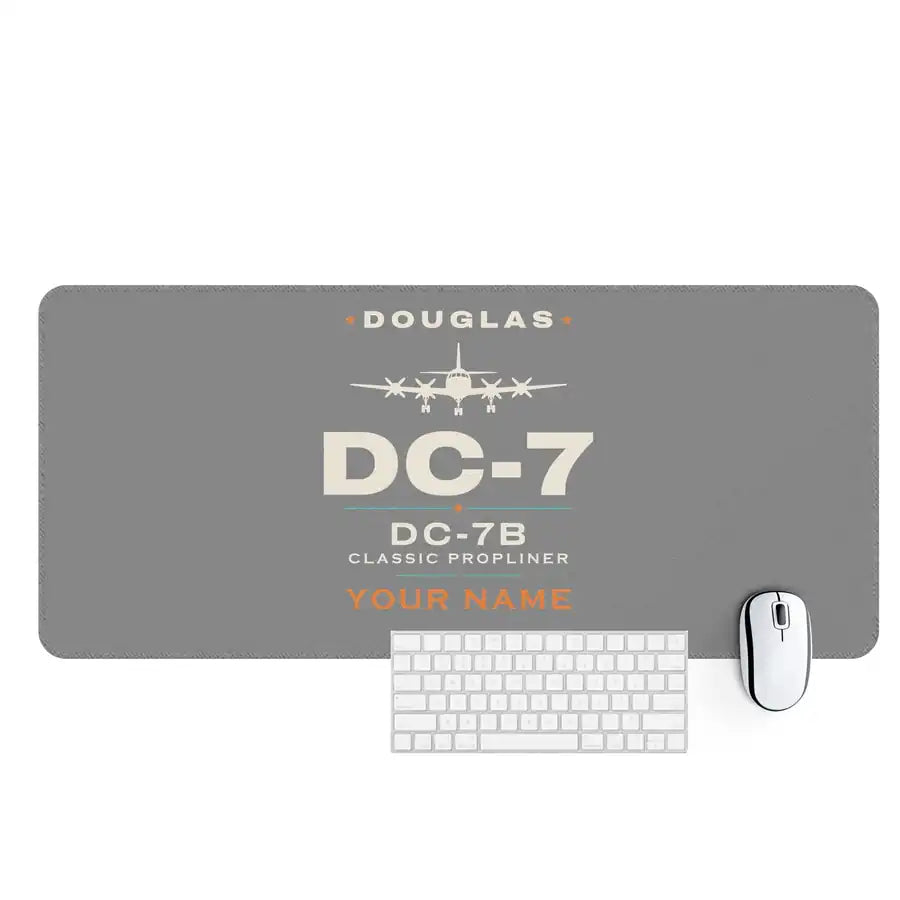 Douglas DC-7B - Heritage + Name - Desk Mat - Gray