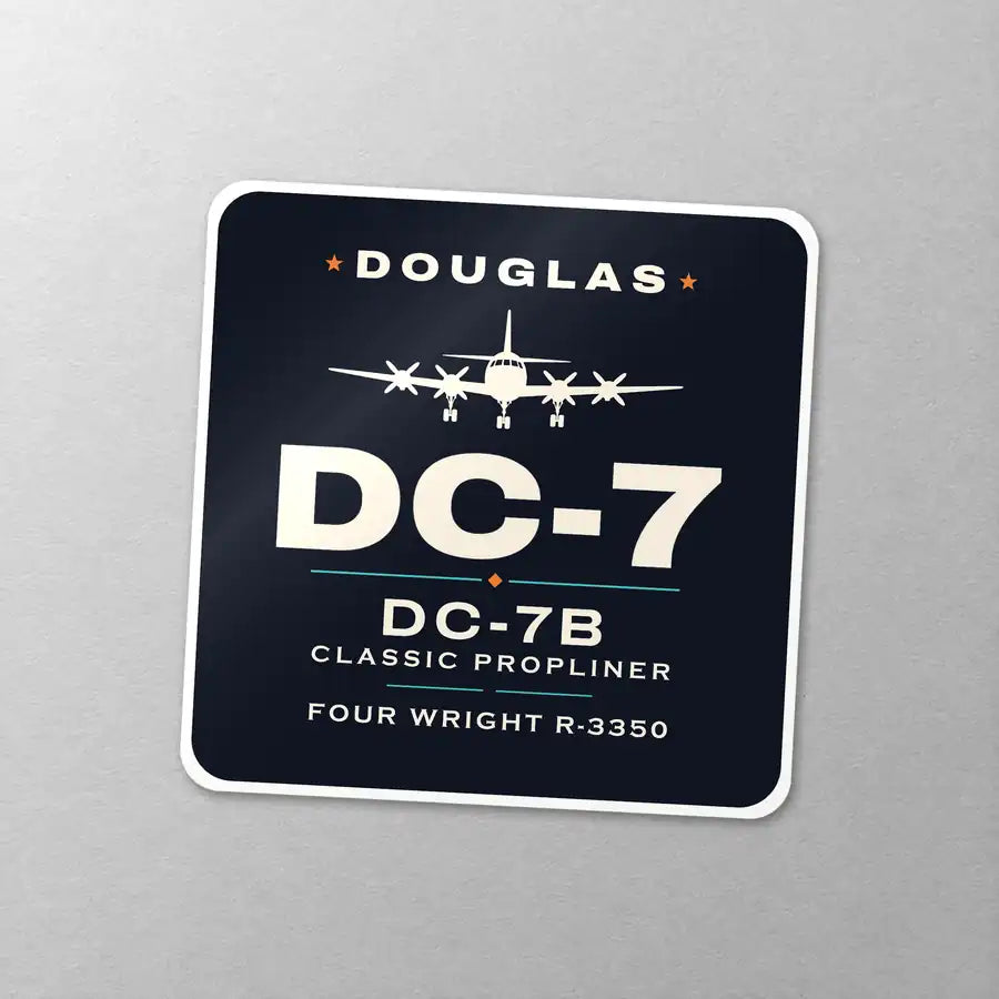 Douglas DC-7B - Heritage - Square Sticker - Close-up