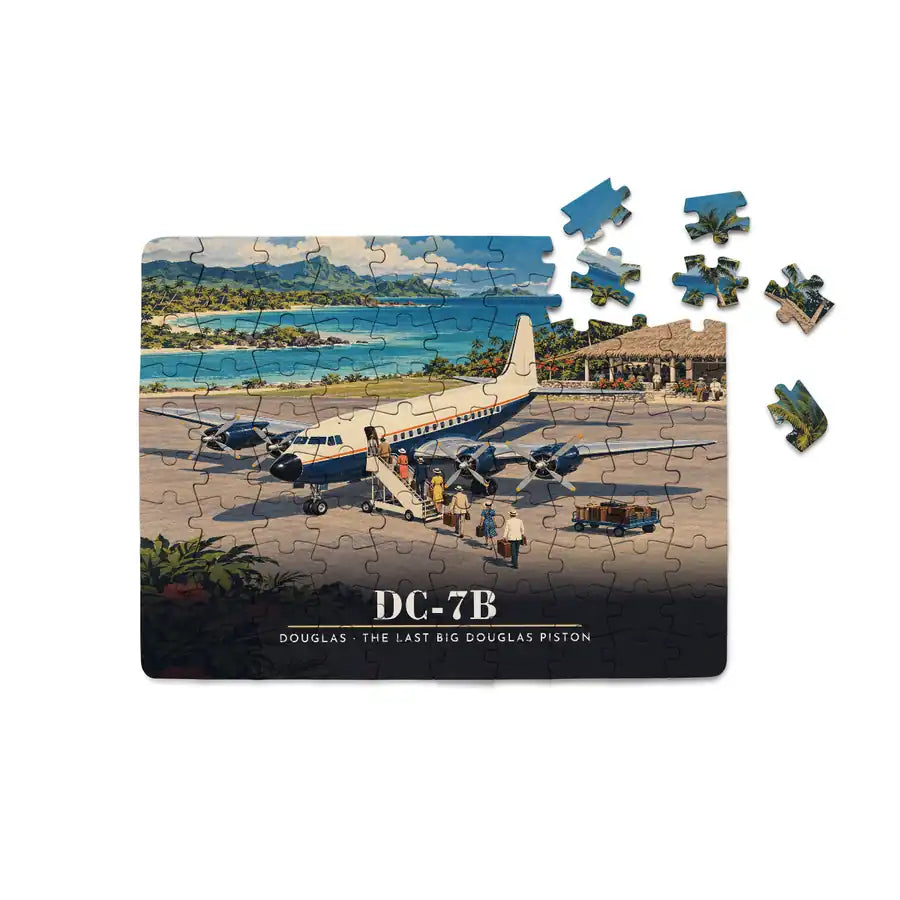 Douglas DC-7B - Horizontal + Text - Canvas Puzzle
