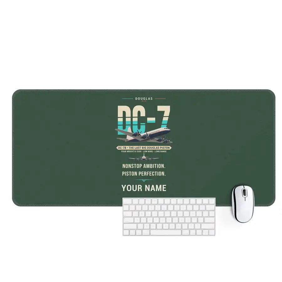 Douglas DC-7B - Original + Name - Desk Mat - Dark Green