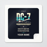 Thumbnail for Douglas DC-7B - Original + Name - Square Sticker - Peel
