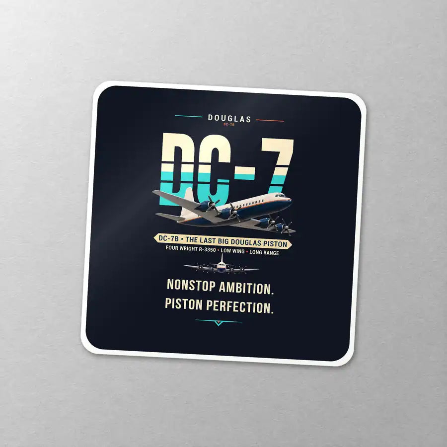 Douglas DC-7B - Original - Square Sticker - Close-up