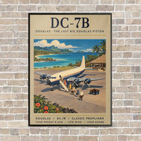 Thumbnail for Douglas DC-7B - Poster - Canvas Framed - Beige