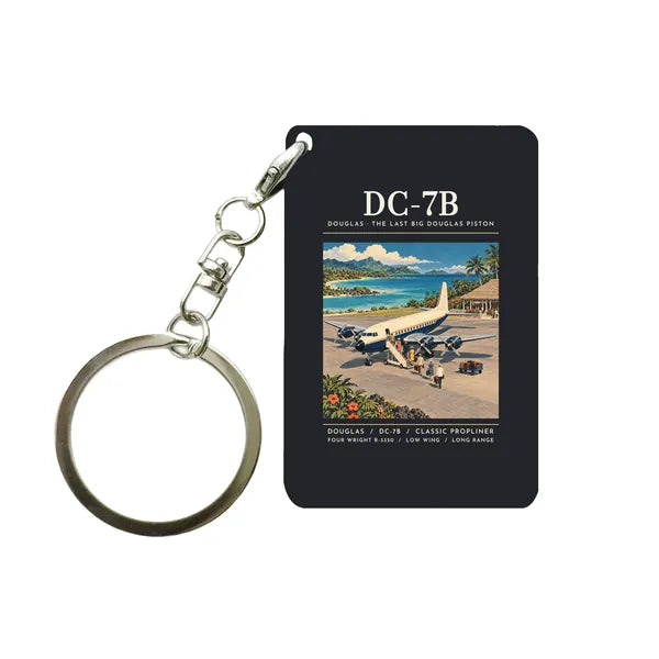Douglas DC-7B - Poster - Key Chain - Black