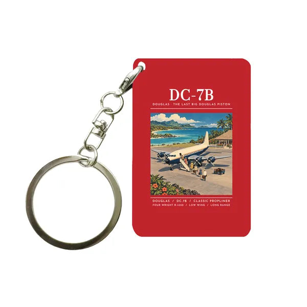 Douglas DC-7B - Poster - Key Chain - Red