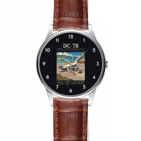Thumbnail for Douglas DC-7B - Poster - Leather Strap - Striped Brown Leather Strap