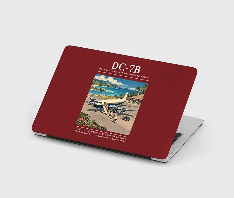 Douglas DC-7B - Poster - MacBook Case - Dark Red
