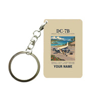 Thumbnail for Douglas DC-7B - Poster + Name - Key Chain - Beige