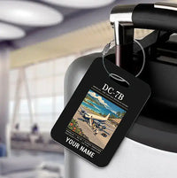 Thumbnail for Douglas DC-7B - Poster + Name - Luggage Tag - Black
