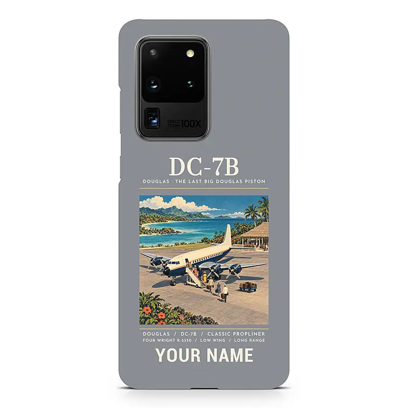Douglas DC-7B - Poster + Name - Samsung Case - Gray