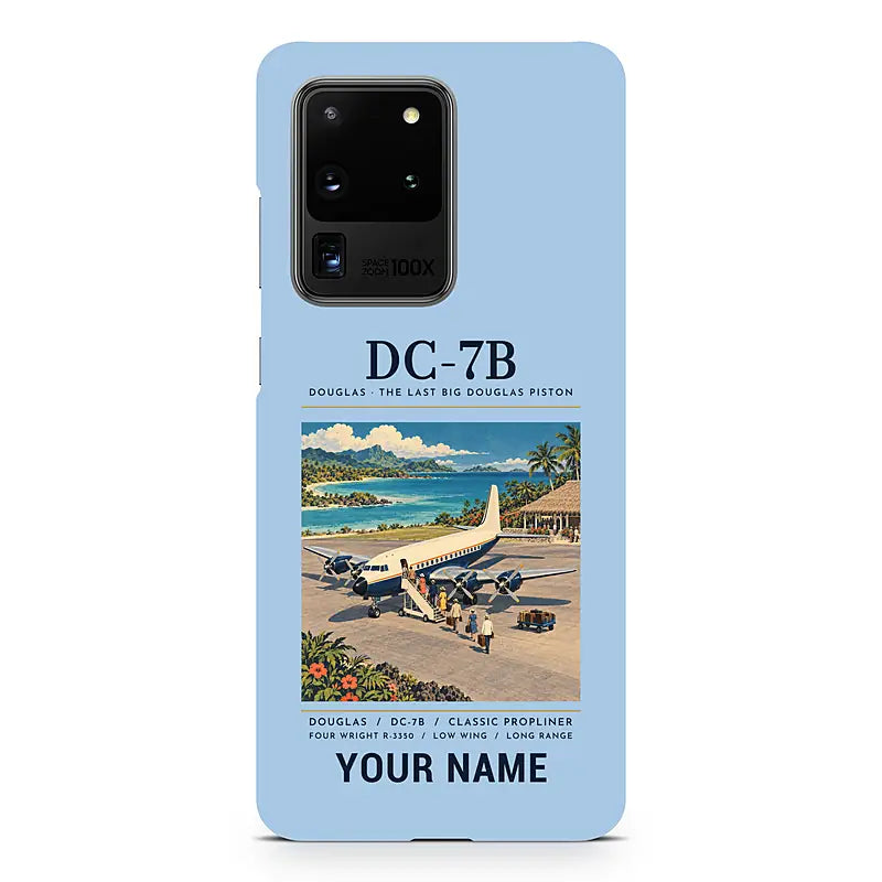 Douglas DC-7B - Poster + Name - Samsung Case - Light Blue