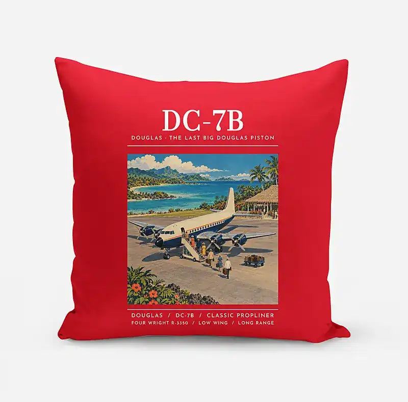 Douglas DC-7B - Poster - Pillow - Red