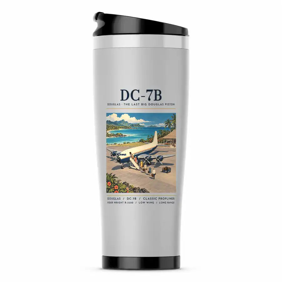 Douglas DC-7B - Poster - Stainless Steel (No Holder) - Light Gray