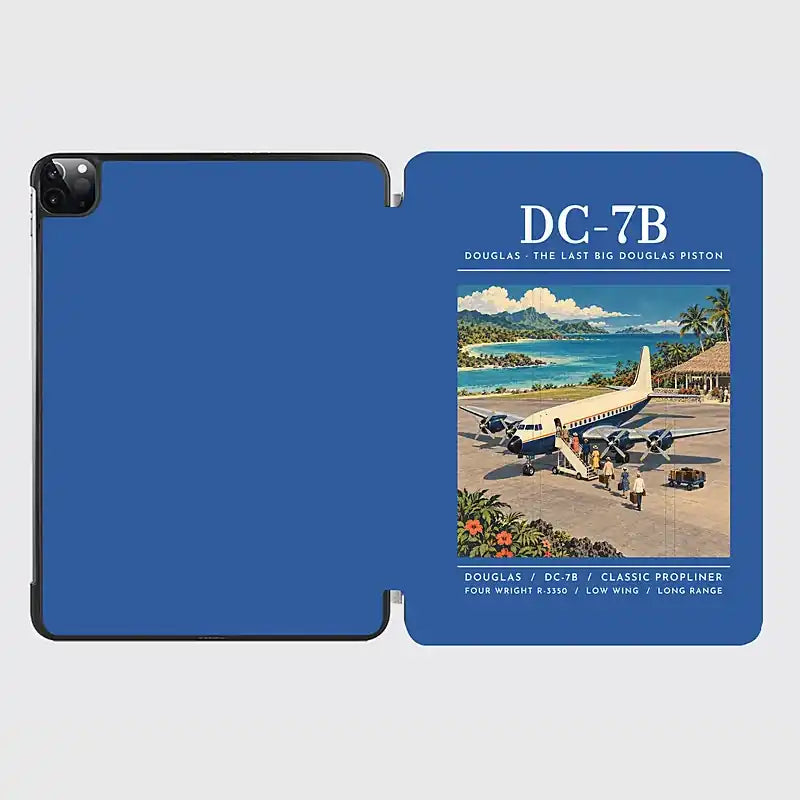 Douglas DC-7B - Poster - iPad Case - Blue